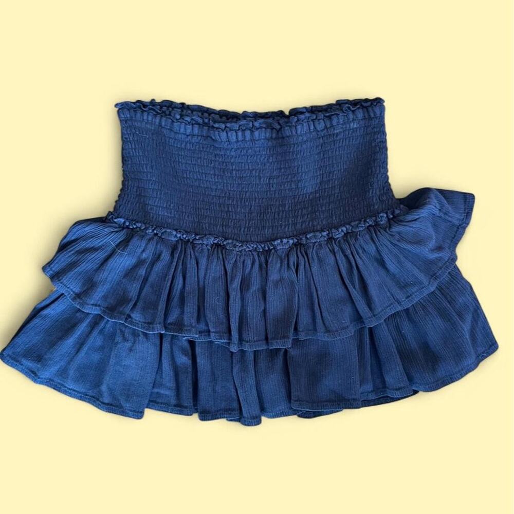Aeropostale navy blue ruffle mini skirt